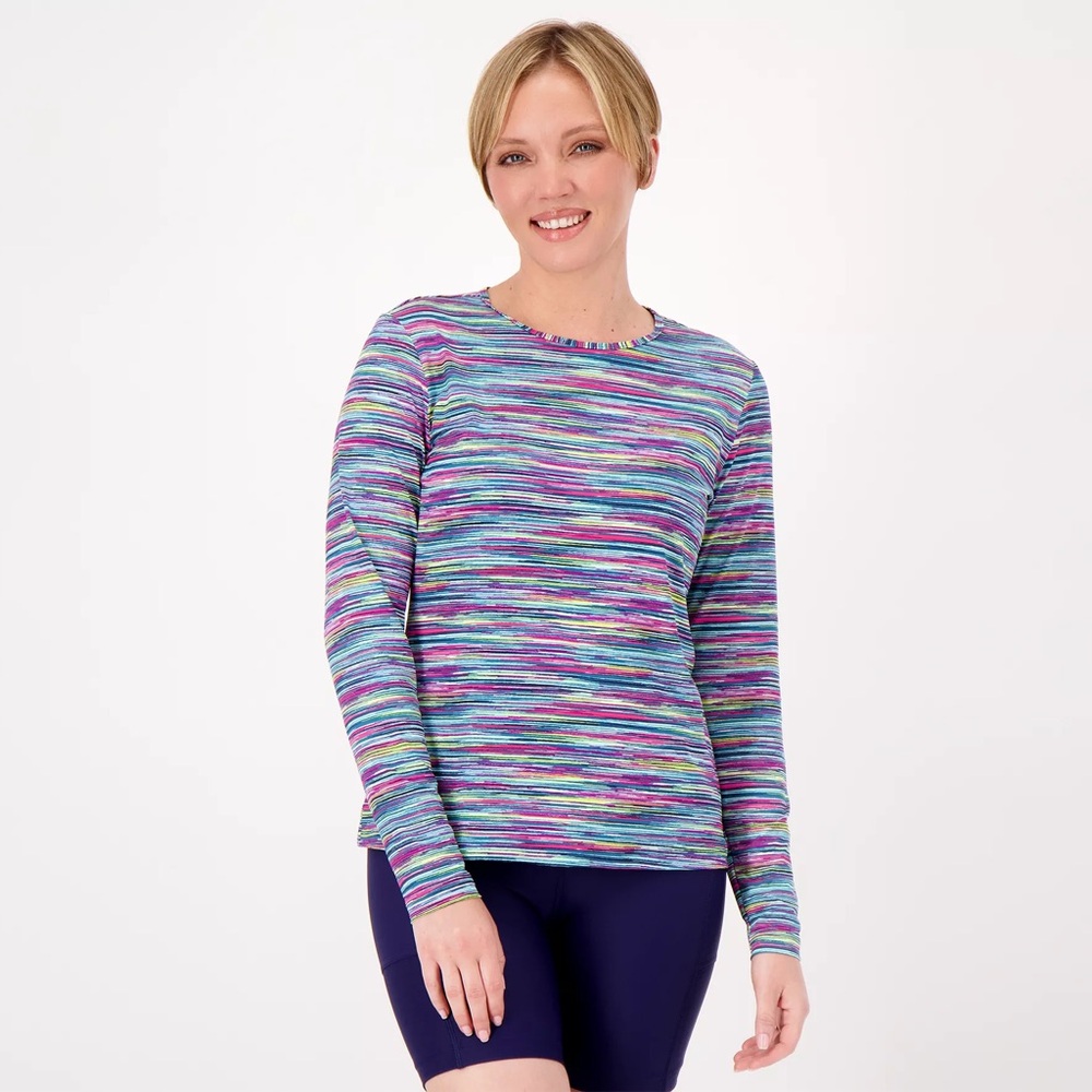 NWOT Land’s End Crew Neck Long Sleeve UPF 50 Rash Guard in Navy Space Dye Small